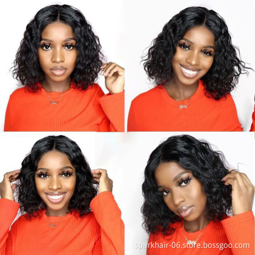 Curly Bob Wig Cheap Raw Brazilian Virgin Human Hair Lace Front Wig Wholesale Transparent Glueless Lace Frontal Wig For Women